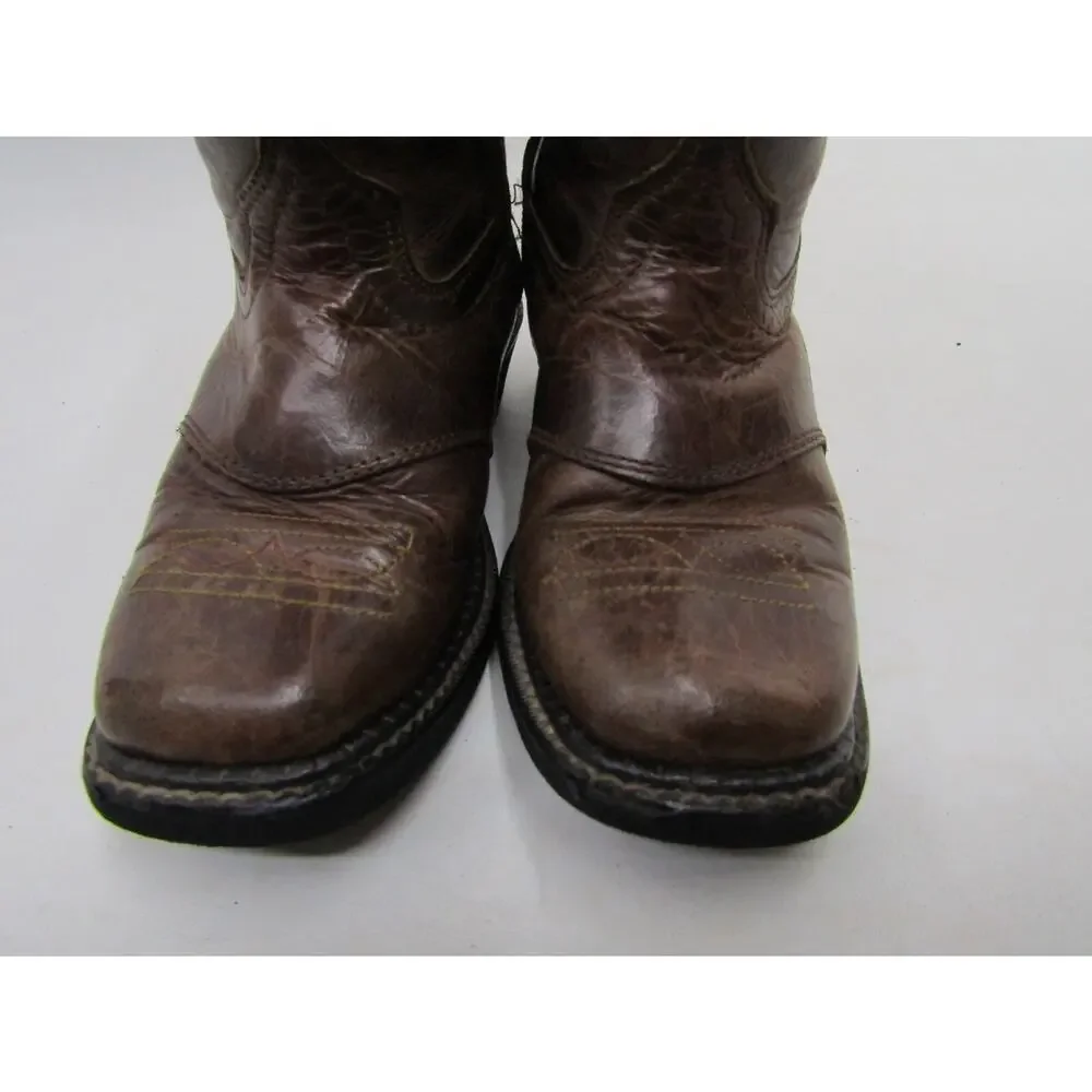 Smoky Mountain Youth Size 10 D Brown Leather Zip Western Cowboy Boots
